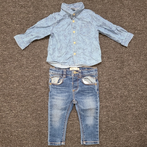 Zara Shirts & Tops Zara Baby Boy Denim Outfit Poshmark